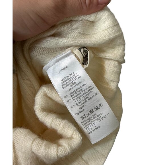 Madewell Ribbed Mock Neck Crop Wool Blend Pullover Sweater S - Picture 5 of 5